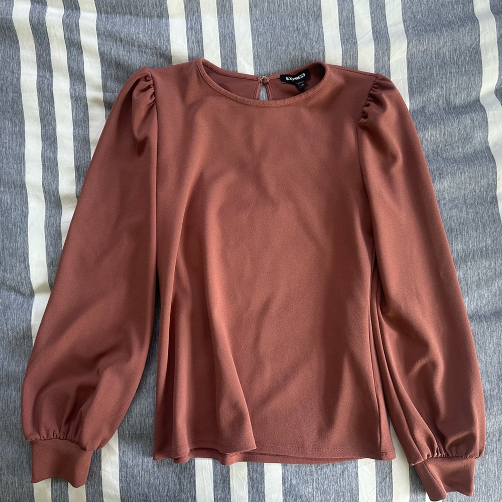 Express Terracotta Long Sleeve Top